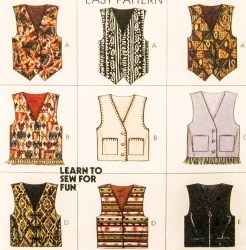 7173 MCCALLS 9 LINED BOXY VESTS FRINGE OR NOT PATTERN SM-LG UNCUT